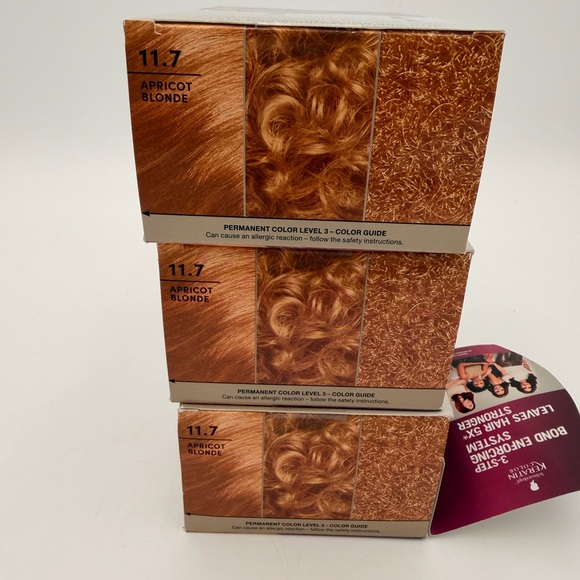 Keratin Blonde Hair Dye, 11.7 High Lift Apricot Blonde 3 Pack - Picture 5 of 5